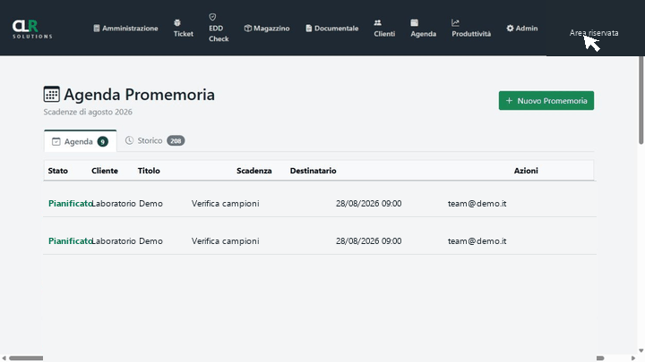 Video dimostrativo del modulo Agenda